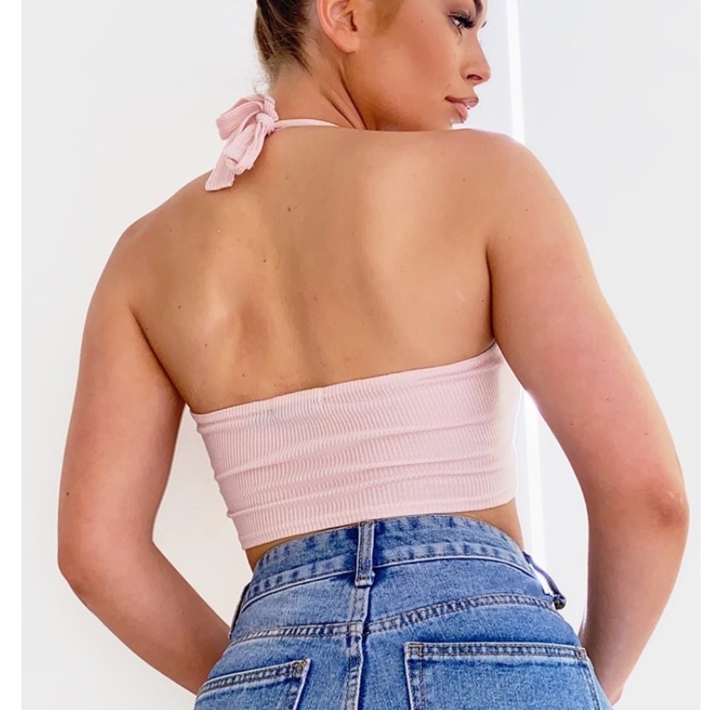 Pretty little thing pink halterneck crop top - Picture 2 of 4
